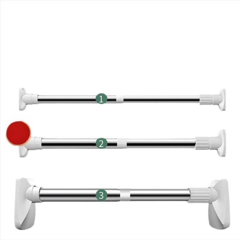 Телескопична пръчка от неръждаема стомана без пробиване – за гардероб, сушене на дрехи и завеси за баня и спалня
