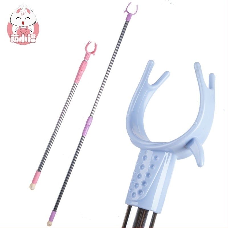 Телескопична пръчка за сушене на дрехи с пластмасова глава за балкон и общежитие