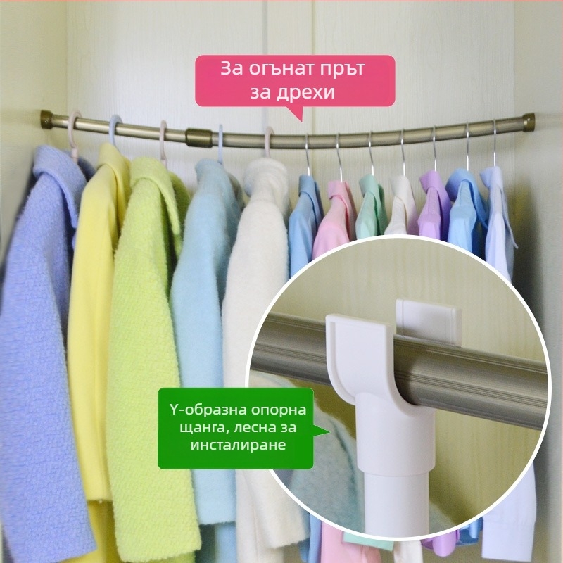 3EW1Y Вертикален подпорен прът за гардероб, разтегателен прът за окачване на дрехи, държач за пръчка за сушене, без напречна пръчка
