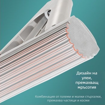Моп със гъбена абсорбираща глава от гума и памук, стоманена дръжка, сгъваем механизъм за изцеждане, телескопична дължина 130 см, за домашно почистване