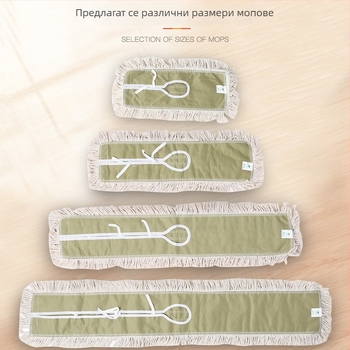 BAIYUN CLEANING White Cloud – луксозен плосък моп с подменяема кърпа, 60 см дръжка, 40 см глава, 90 см удължител