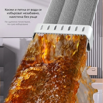 Безконтактен микрофибър моп с кофа за домашна употреба — почистване на пода в една стъпка, абсорбиращ
