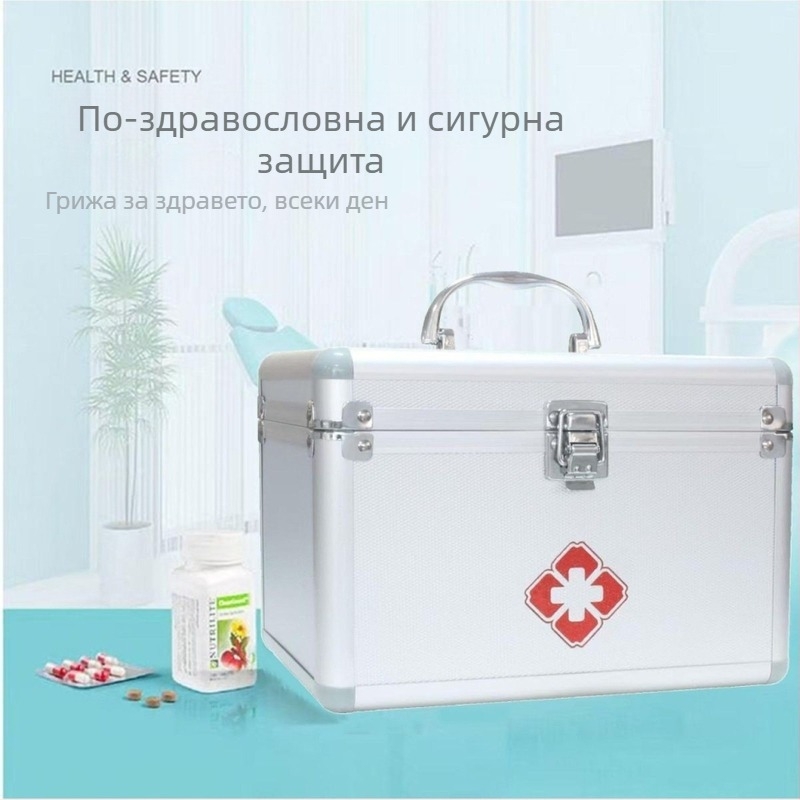 Преносима алуминиева аптечна кутия за домашна употреба и спешни случаи