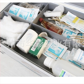 Преносим комплект за първа помощ от алуминиева сплав за дома, компактна метална аптечка