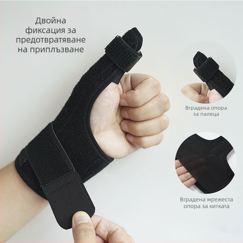 Бандаж за палец и китка със алуминиева плоча, фиксираща защита на ставата, ръчна лента и китков предпазник