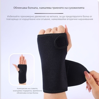 Регулируем китков бандаж с отстраняваема стоманена плоча за дланта, защита на китката за баскетбол