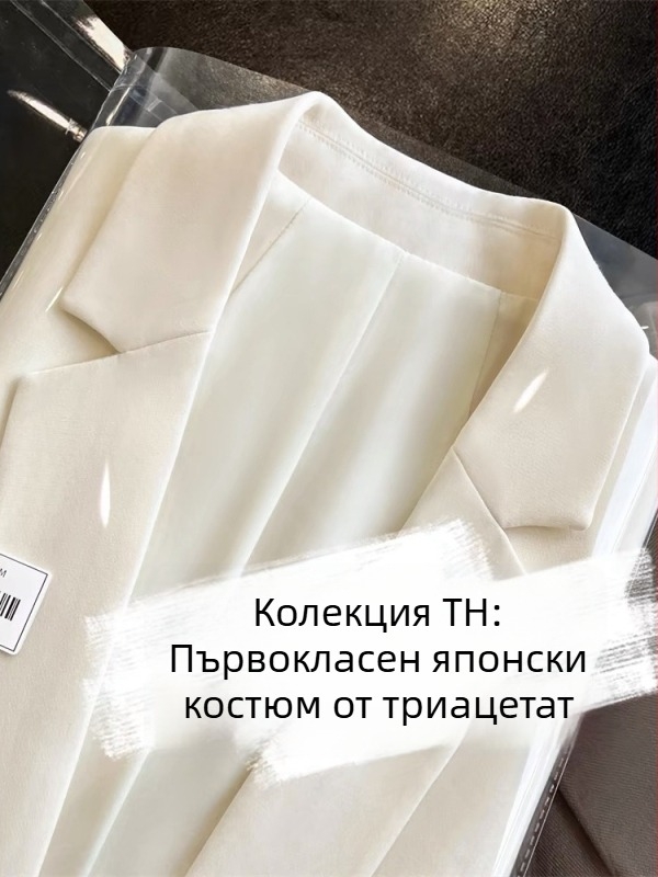 Дамски триацетатен жакет за градски стил, свободна кройка, пролет 2024, MY1904