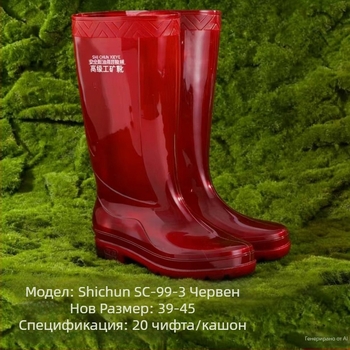 Мъжки високи дъждовни ботуши, водоустойчиви и противохлъзгащи, кухненски работни ботуши