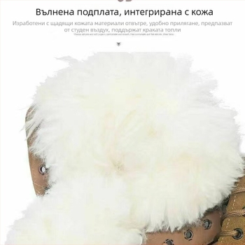 2024 зимни мъжки кожени мартин ботуши с пухена подплата, двуслойна телешка кожа, гумена подметка, антихлъзгащи, топли и издръжливи, кръгъл нос, нисък ток 1-3 cm, едноцветни снегоботуши