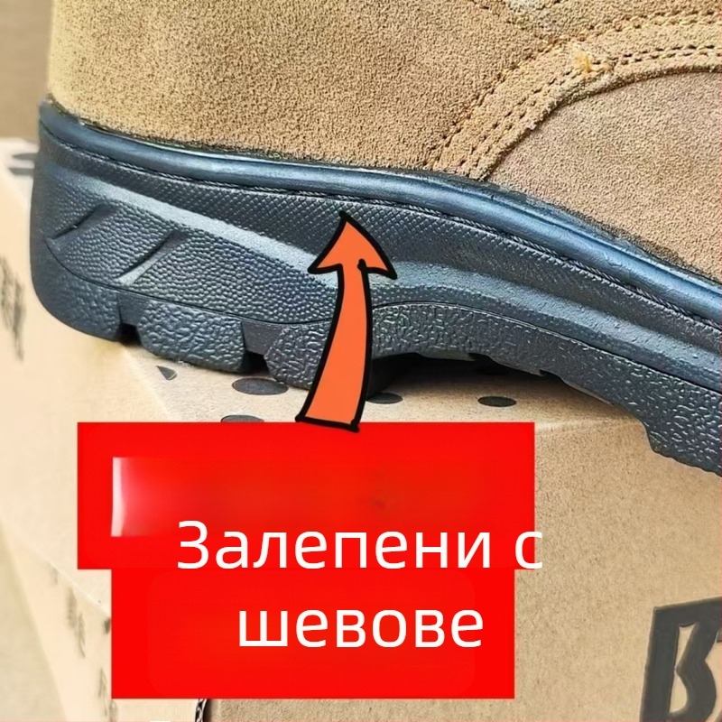 2024 зимни мъжки кожени мартин ботуши с пухена подплата, двуслойна телешка кожа, гумена подметка, антихлъзгащи, топли и издръжливи, кръгъл нос, нисък ток 1-3 cm, едноцветни снегоботуши