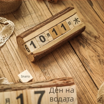 Ретро дървен настолен календар – декоративен елемент за фотография