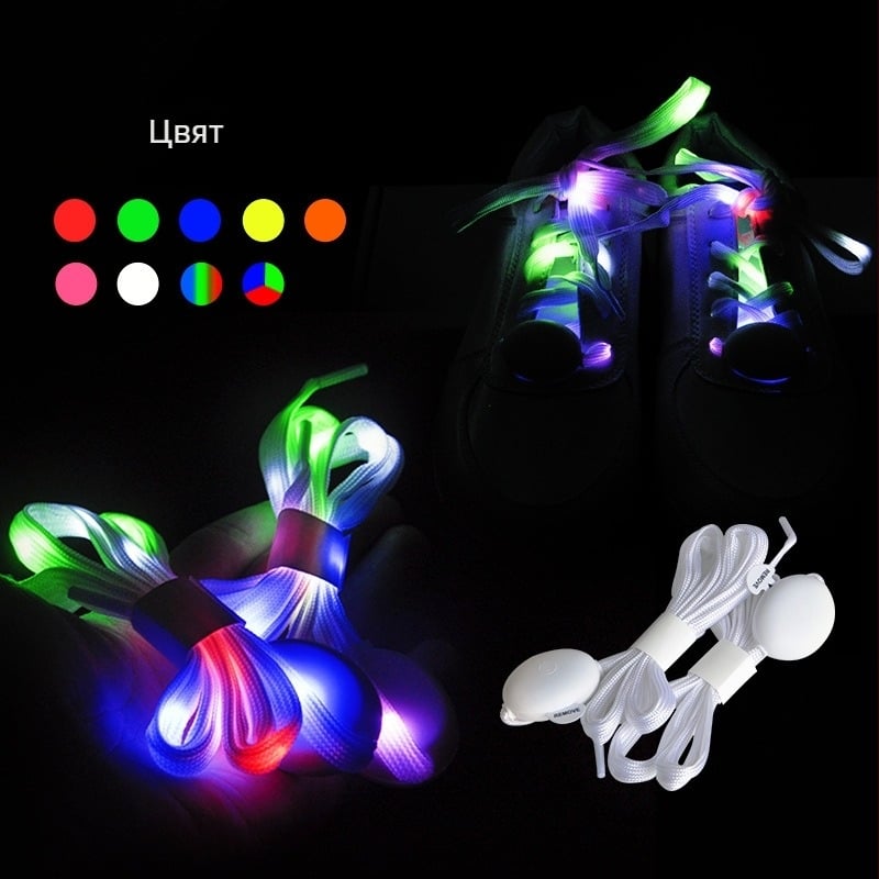 LED светещи връзки за обувки от нейлон, ръчна изработка, персонализируемо лого, подходящи за подарък, светлинни аксесоари за вечерно бягане