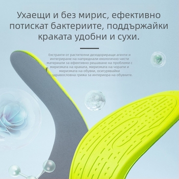 Унисекс спортни стелки с попиване на пот, дезодориращи и дишащи, ударопоглъщащи EVA; рязане до размер, модел 312