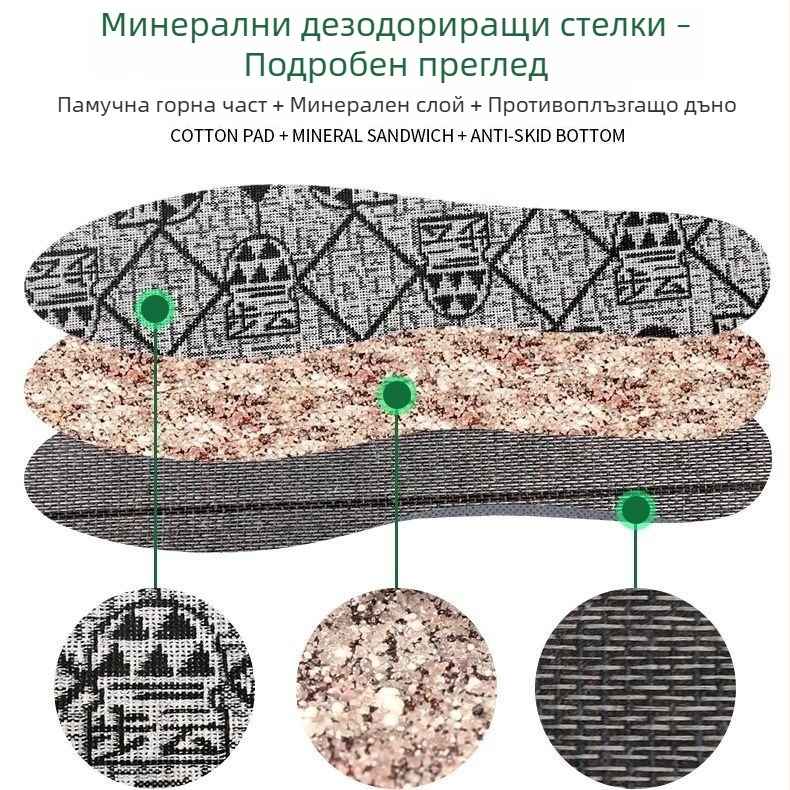 Buyun 1663 Четири сезона дезодориращи стелки за мъже и жени, дишащи и абсорбиращи пот, ленени стелки
