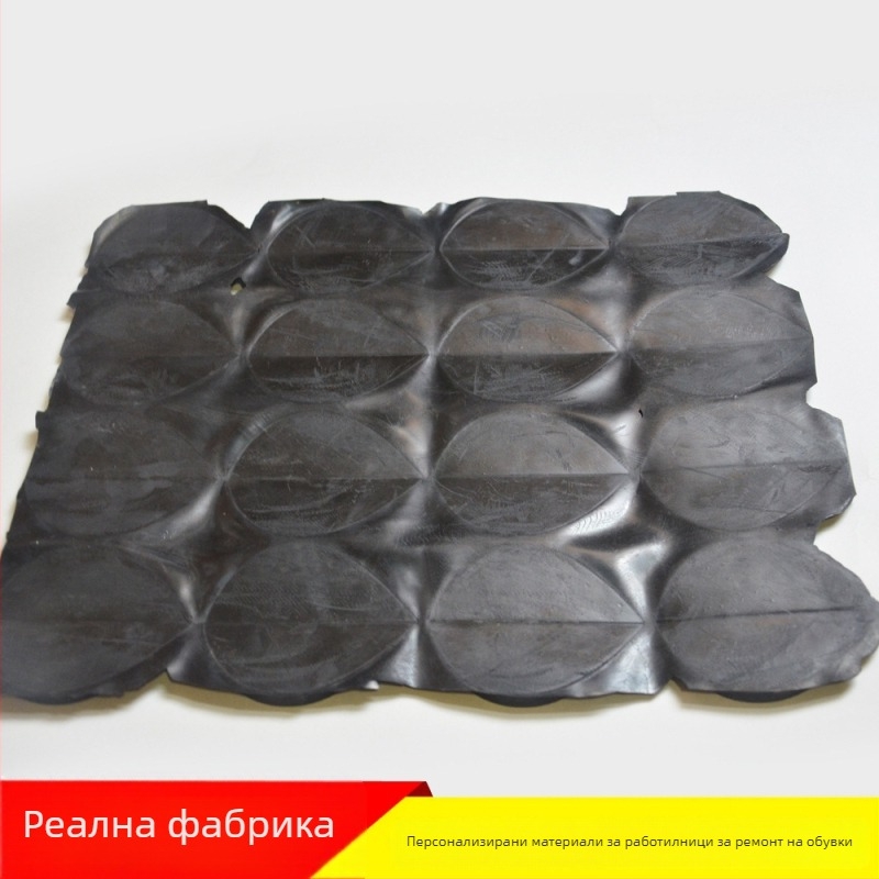 Устойчива гумена подметка за обувки с антихлъзгаща повърхност и ремонтна лепенка за пета с наклонени ръбове