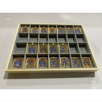 40×30 cm голяма кутия за съхранение на тханга със Zakiram Buddha колекция дисплей, държач за висулки и колиета с 28 отделения