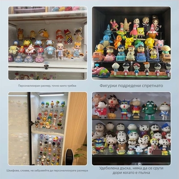 Акрилен стелаж за показване, прозрачен, 4 мм дебелина, за бижута, козметика и фигури