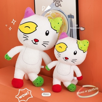 Плюшено коте с големи уши ТуТу, спяща котка‑кукла, сладък карикатурен плюш, подарък за жена