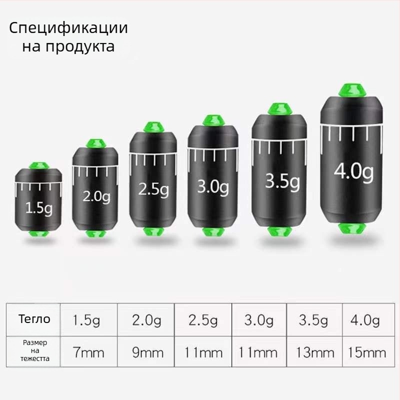 Градиран комплект от оловни тежести в кутия, бързопотъващи тежести със меко ядро, ролка оловна лента, риболовни аксесоари