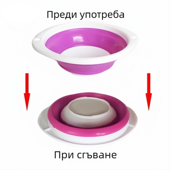 Сгъваем силиконов съд за примамки, преносим телескопичен басейн за риболов, размери голям, среден и малък.