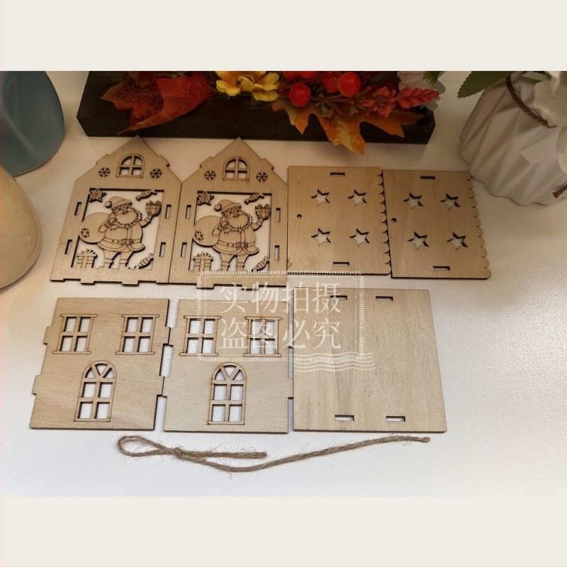 3D дървена коледна къща DIY комплект за декорация