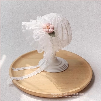 Лятна слънчева шапка за бебета момичета – мрежеста шапка за слънце с принцески дизайн, 0–3–6 месеца