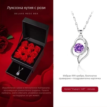 Стерлингово сребърно колие с сърцевидна висулка за жени – деликатен луксозен дизайн, сладък стил, подарък за приятелка