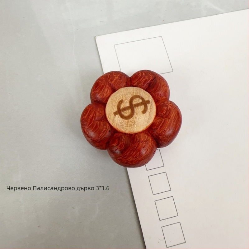 Дървен ключодържател и висулка с дизайн на цвете, от розово дърво, карикатурен сладък стил