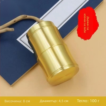 Латунов държач за клечки за зъби с дизайн от бамбукови сегменти, запечатана кутия за чай, преносим настолен декоративен елемент