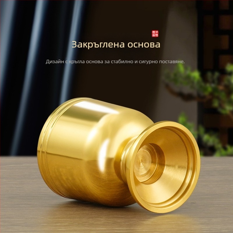 Латунна чаша за чай и вино — подношение към Будда и домашен декор