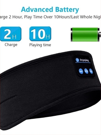 Лента за глава с музика и безжично Bluetooth за бягане и йога - полиестер - налични цветове: черен, сив, син, червен