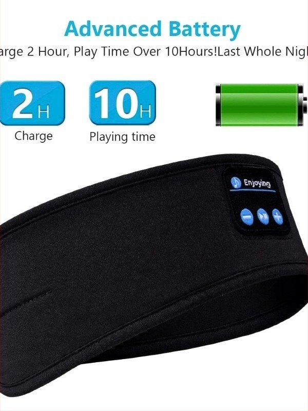 Лента за глава с музика и безжично Bluetooth за бягане и йога - полиестер - налични цветове: черен, сив, син, червен