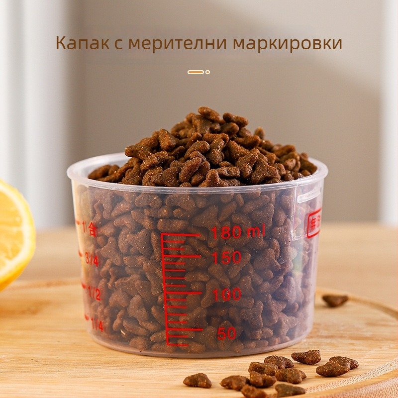 2,5 л PP запечатан буркан за съхранение на котешка и кучешка храна, кухненски контейнер против насекоми и влага за зърнени култури