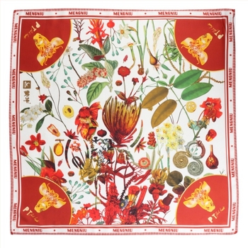 Комплект копринен шал за мъже и жени, печатен дизайн, висококачествена коприна, квадратен формат