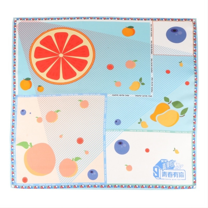 Комплект копринен шал за мъже и жени, печатен дизайн, висококачествена коприна, квадратен формат