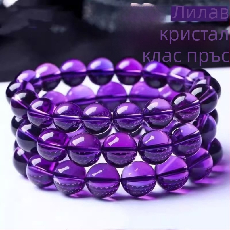 Естествена аметистова гривна, женска, гривна с една нишка, колекционерска серия, подарък, талисман за късмет