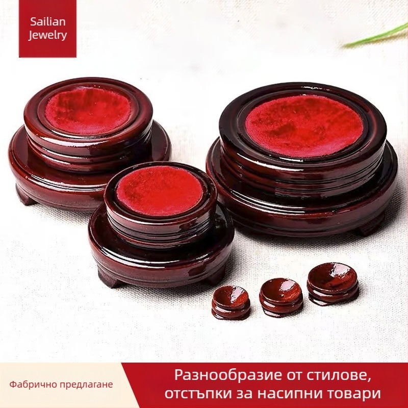 Кръгла въртяща се кристална топка на дървена основа за домашен и офисен декор
