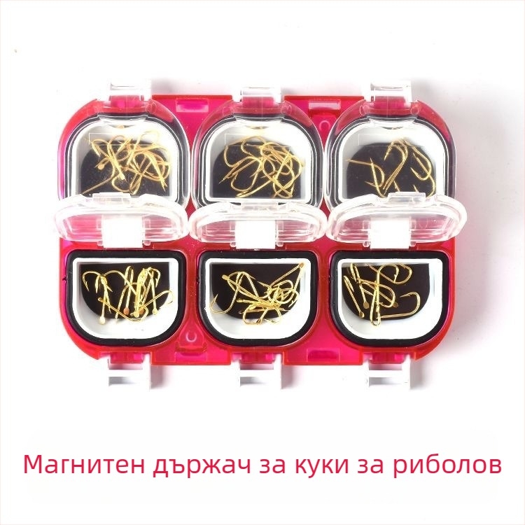 6-отделна магнитна кутия за рибарски куки, водоустойчива прозрачна кутия за риболовни аксесоари