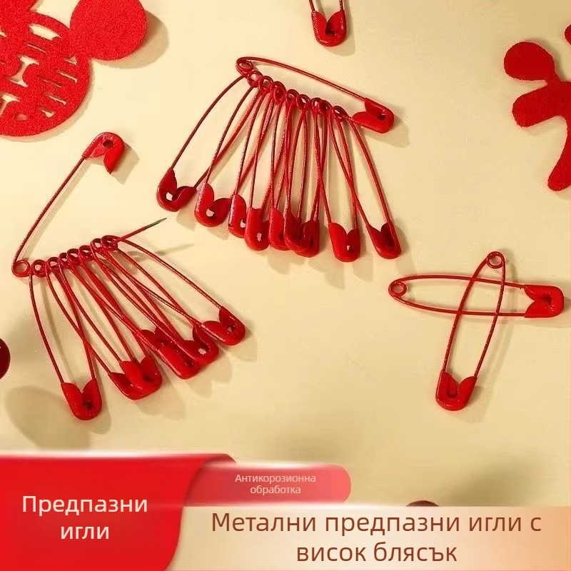 Сватбен голям червен щифт за корсажи и аксесоари – сигурно фиксиране