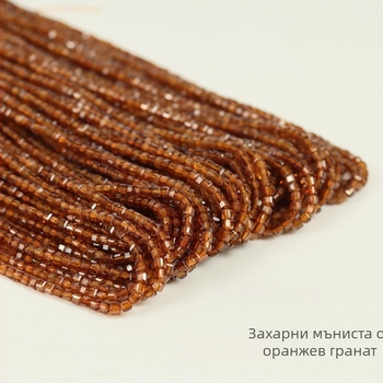 Естествени оранжеви гранатни кубчета мъниста, фасетирани, DIY полуготови за огърлица, бароков стил