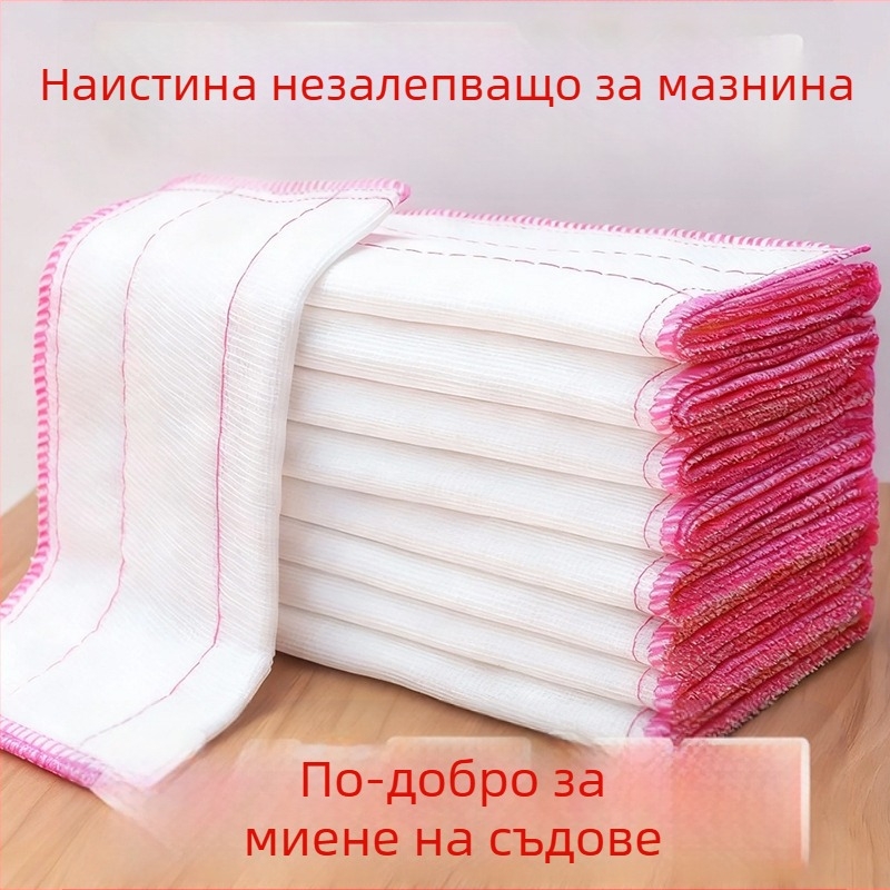 Кърпа за съдове с пет слоя за кухня, плътна неомазняваща кърпа за почистване в домакинството, избърсване на масата