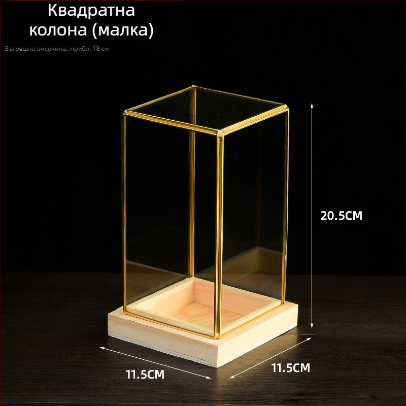 Нов китайски стил луксозно бронзово стъклено покритие за дисплей — декоративен елемент за магазини за облекло и кафета, дневна декорация