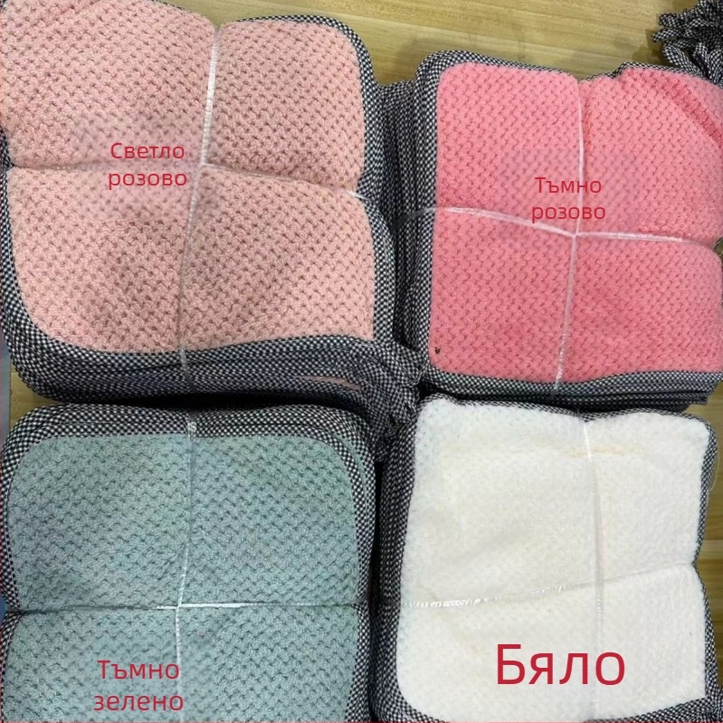 Висяща кърпа за съдове с модел ананас, коралов флийс, плътна и попивна кухненска кърпа