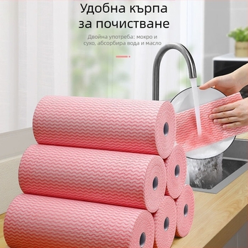 Кухненска еднократна удебелена кърпа за миене и подсушаване, с принт, за мокро и сухо почистване на съдове, не задържа мазнини