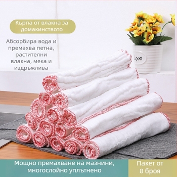 Усилена кърпа за съдове от дървесно влакно — абсорбираща, не задържа мазнини, подходяща за почистване на съдове