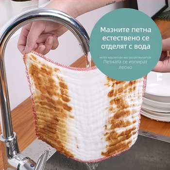 Усилена кърпа за съдове от дървесно влакно — абсорбираща, не задържа мазнини, подходяща за почистване на съдове