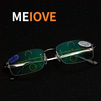 Мъжки очила за четене с HD прогресивни лещи, анти-синя светлина, за пресбиопия