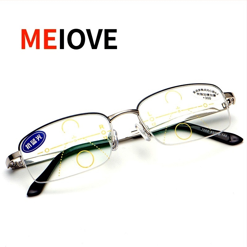 Мъжки очила за четене с HD прогресивни лещи, анти-синя светлина, за пресбиопия