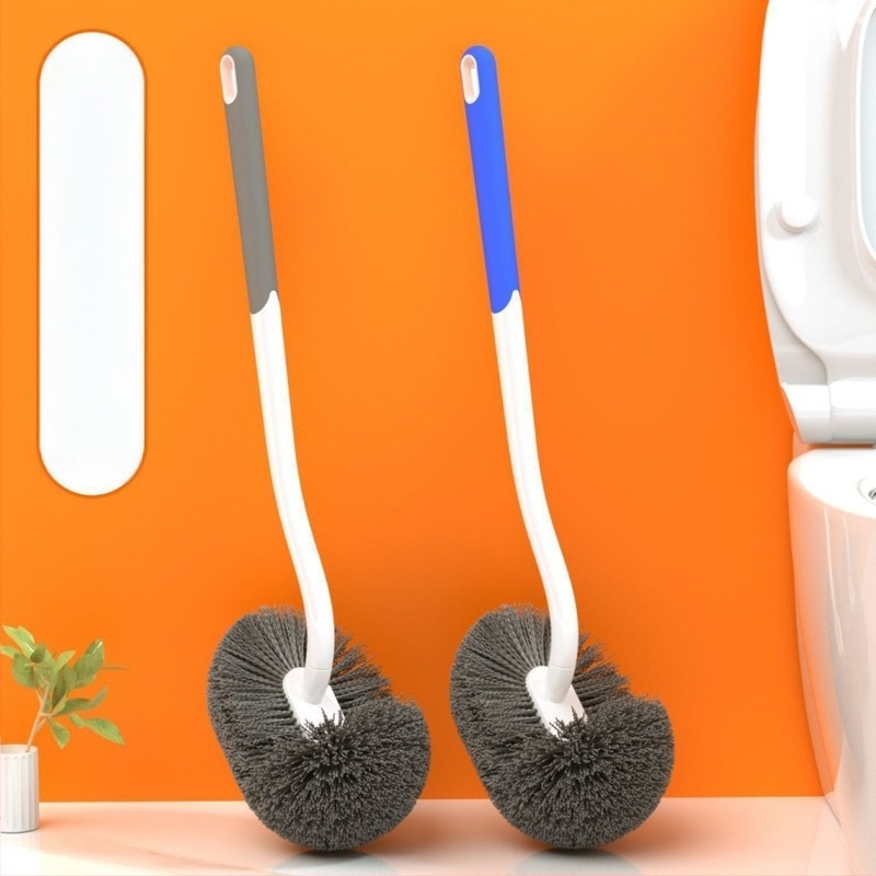 Гумирана домашна четка за тоалетна с меки влакна, дълга дръжка, стенен монтаж, подходяща за squat тоалетна