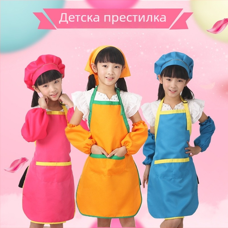 Персонализирана безръкавна детска престилка за рисуване, цветна защита от замърсяване, принт с лого за детска градина